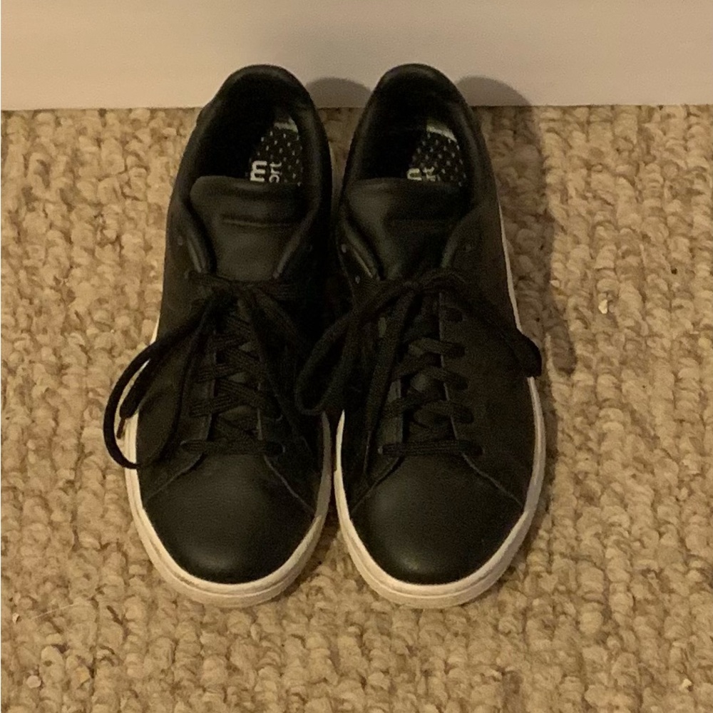 Adidas Black Athletic Shoes with White Soles